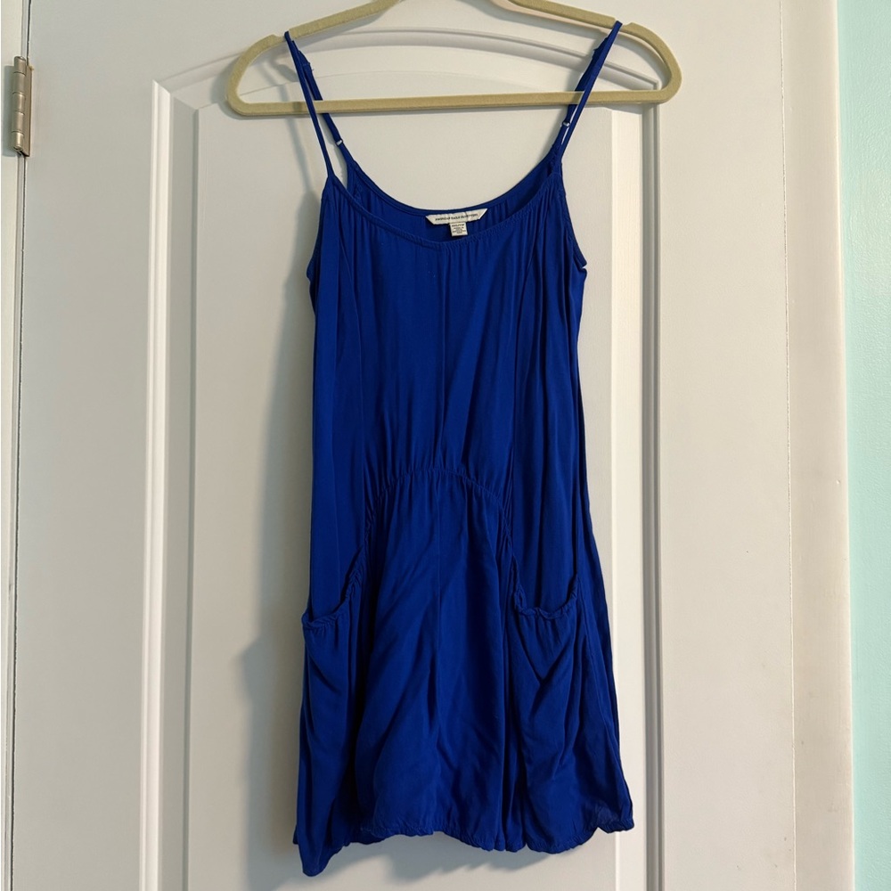 American Eagle Outfitters Royal Blue Slip Dress or Swim Cover with Pockets. XXS